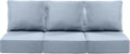 Luxury 24x24x6 Inch Patio Chair Cushions Set of 3 - Memory Foam Deep Seat Water-Resistant Patio Cushion for Lawn Dining Rocking Swivel Chairs Loveseat 3-Seater Sectional Sofa - Baby Blue