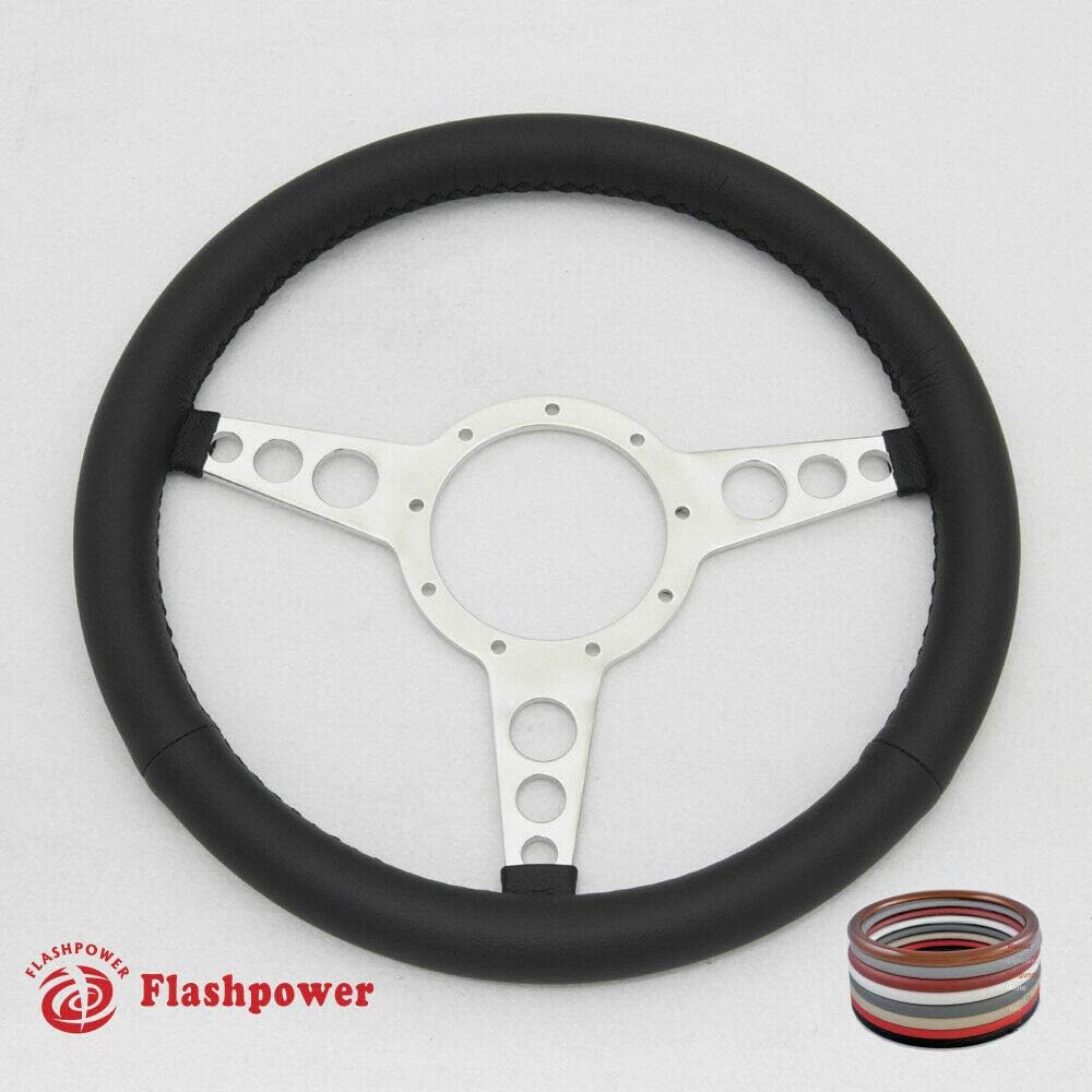 15' Classic Black Wrapped Steering Wheel 9 bolt with Horn Button