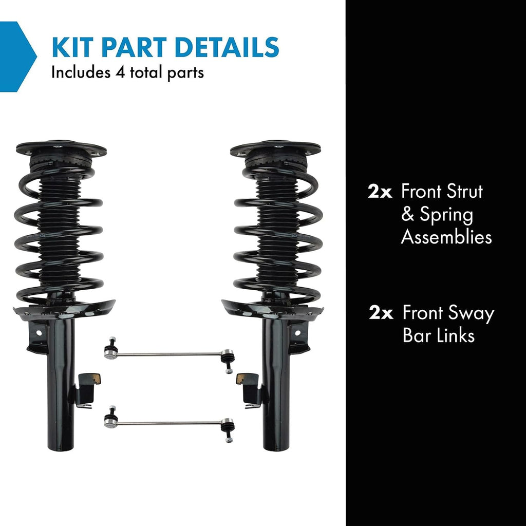 TRQ Front Suspension Kit 4 Piece Compatible with 2007-2016 Volvo S80 2008-2010 V70 2008-2016 XC70