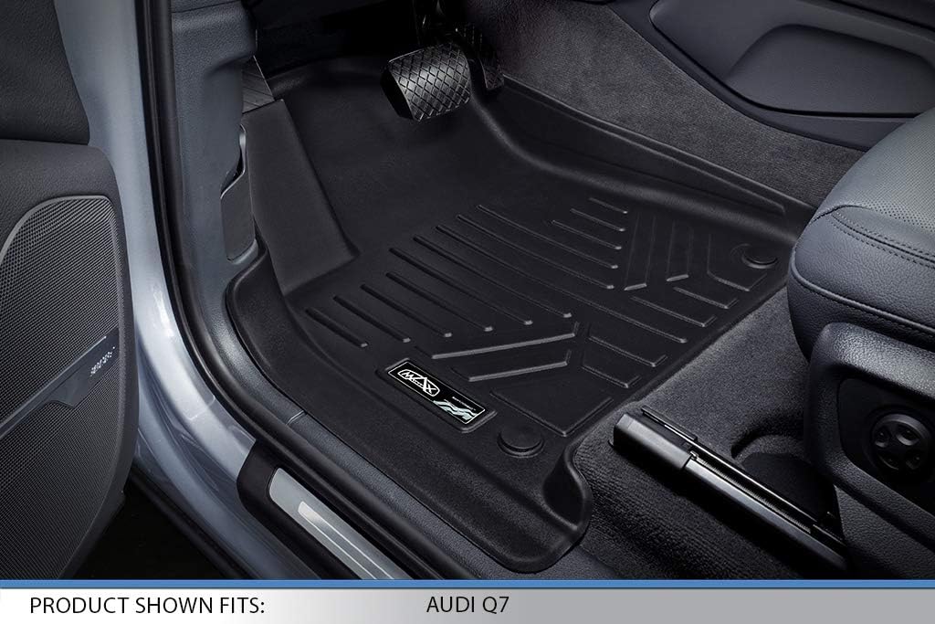 MAXLINER Custom Fit Floor Mats 2 Rows and Cargo Liner Behind 2nd Row Set Compatible with 2017-2025 Audi Q7 / SQ7