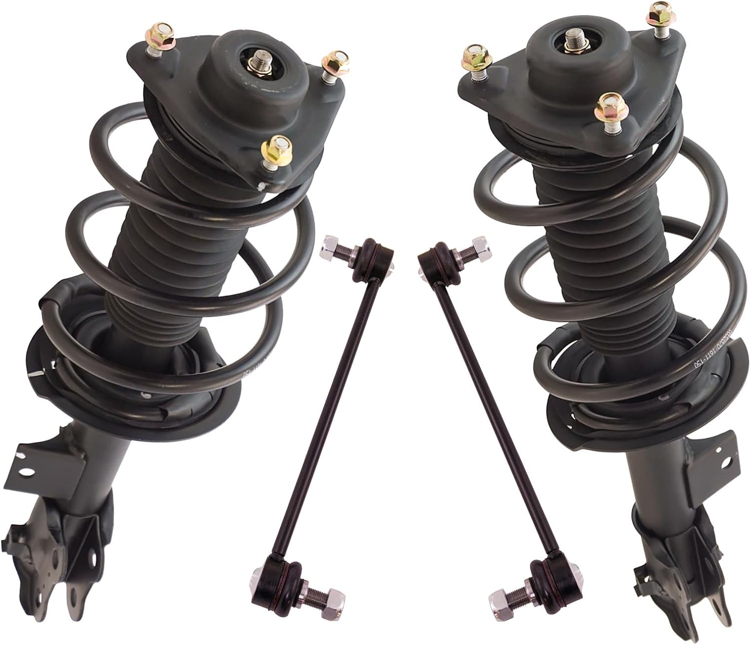 TRQ Front Suspension Kit Complete Strut & Coil Spring Assembly Sway Bar Stabilizer Link Compatible with 2012-2015 Kia Optima