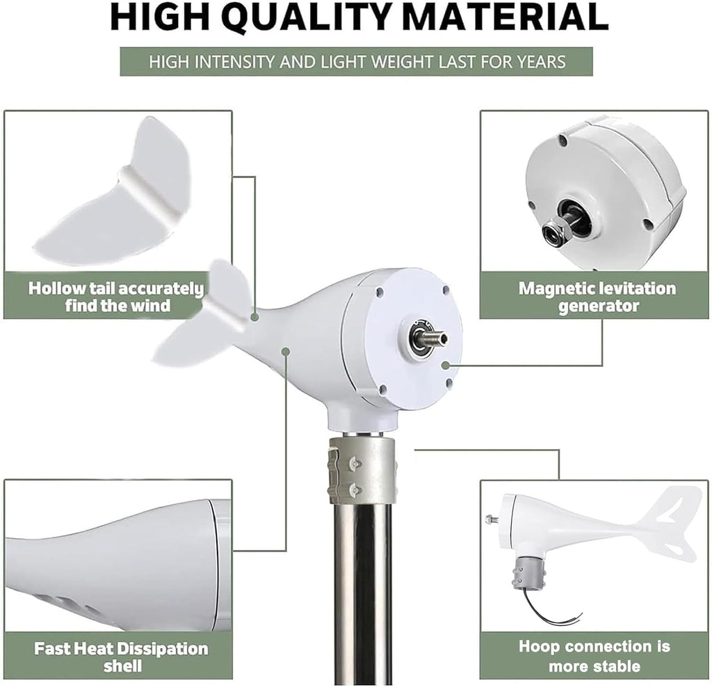 12000W Home Wind Generator, Magnetic Levitation Turbine with Controller, 8-Blade Low RPM Windmill for Efficient 24V Electricity Generation