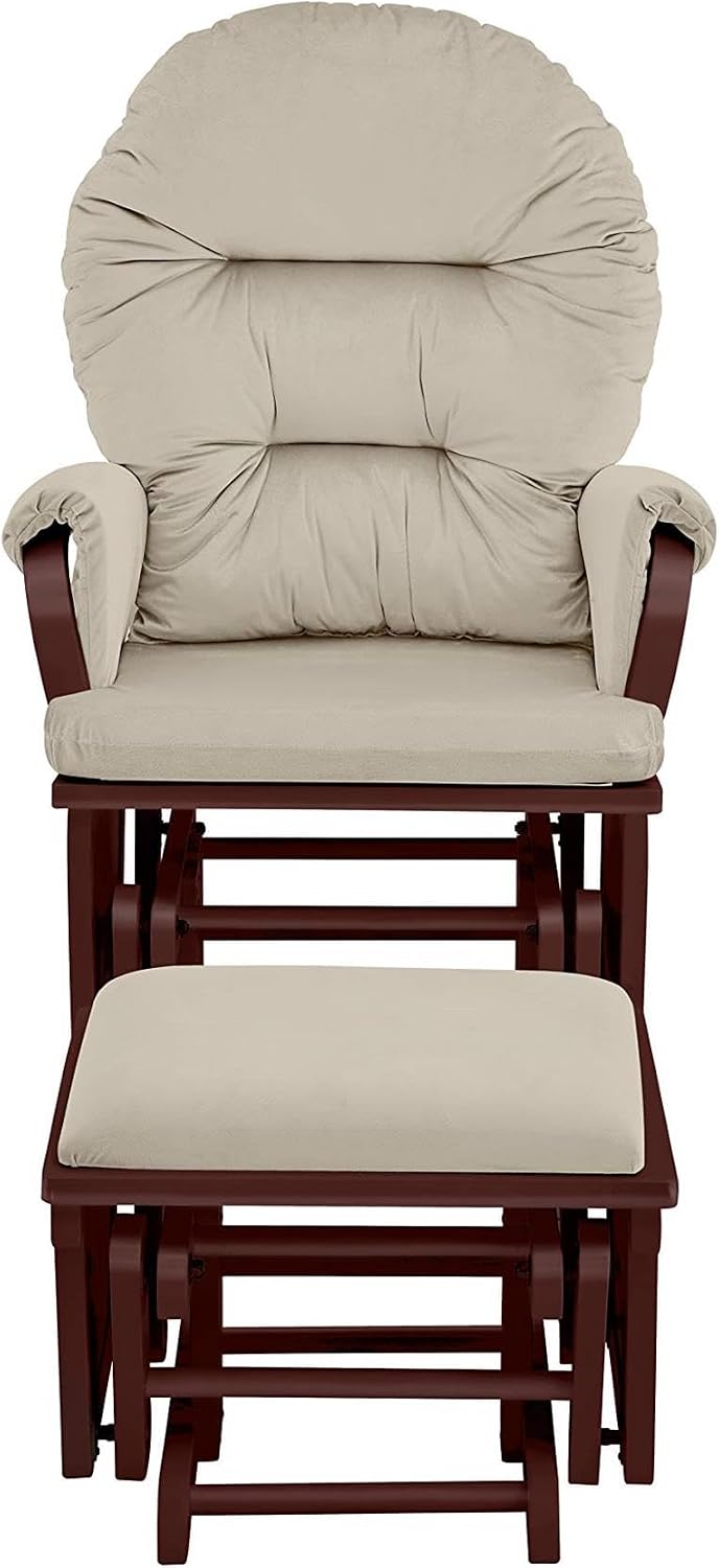 Suite Bebe Glider with Ottoman, Madison, Espresso and Beige - Quick Ship