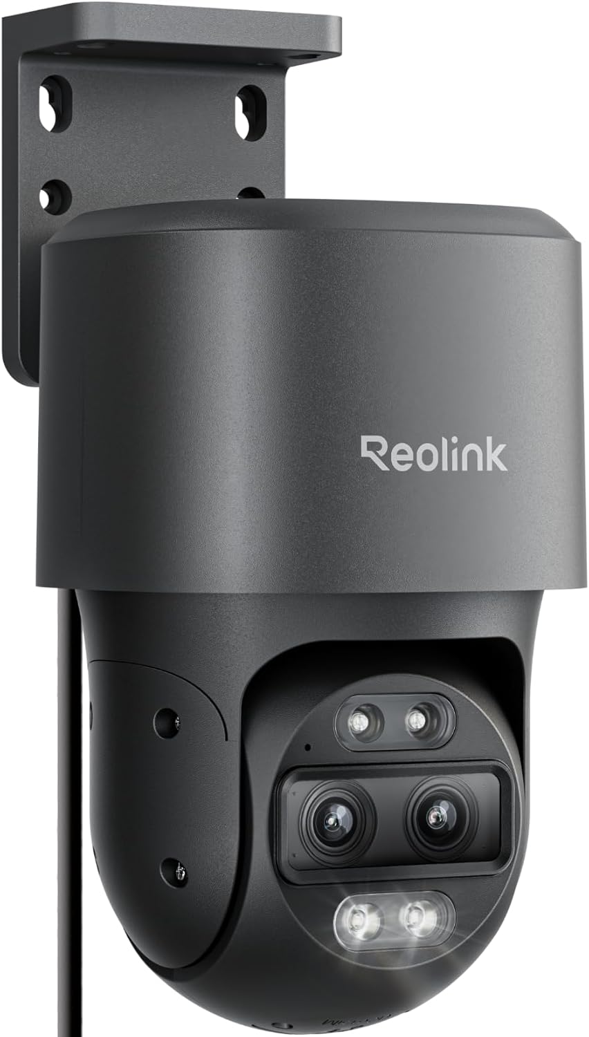 REOLINK PoE PTZ Security Camera System, 4K Camera with Dual-Lens, 6X Hybrid Zoom, 355 Pan & 90 Tilt, Auto Tracking, 24/7 Recording, AI Video Search, TrackMix PoE