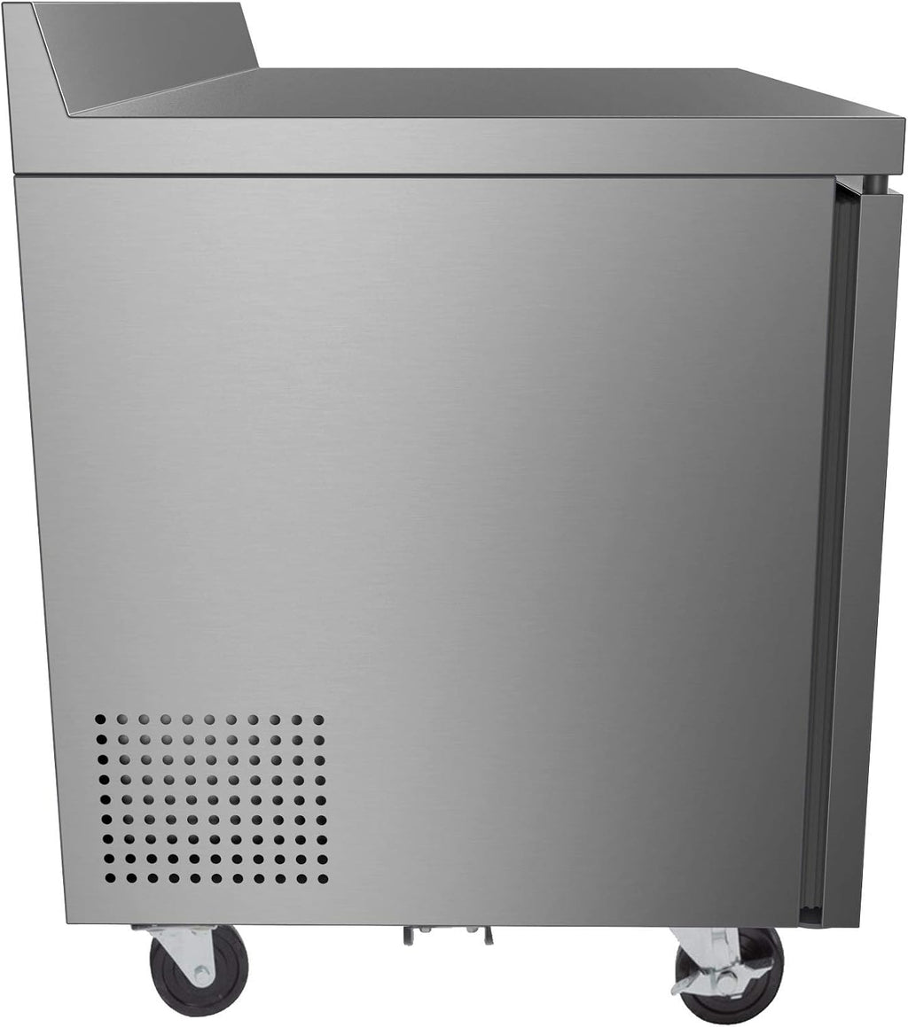 KoolMore 48' Stainless Steel 2 Door Worktop Commercial Freezer with 3 1/2 Backsplash - 12 cu.ft