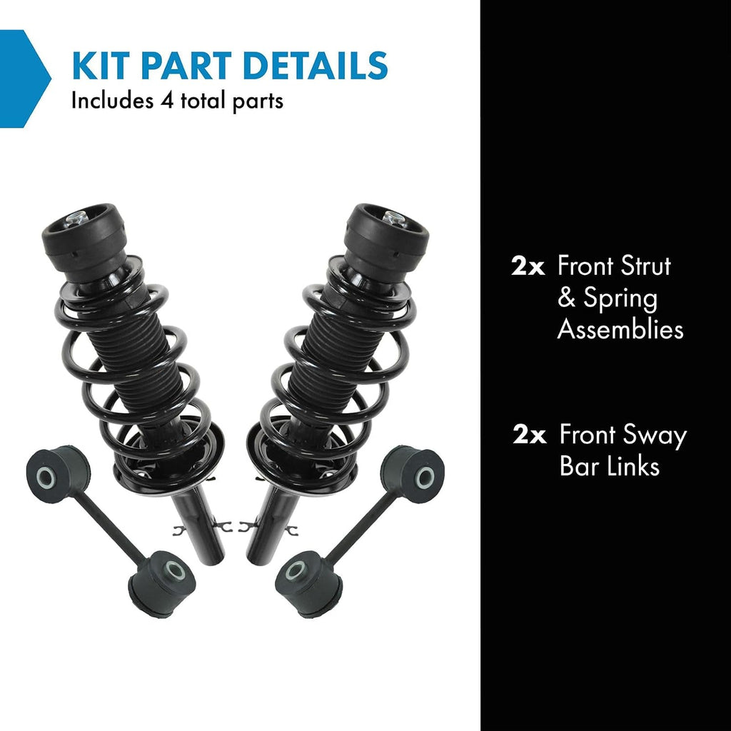 TRQ Front Suspension Kit Compatible with 2001-2010 Volkswagen Beetle 2001-2005 Golf Jetta