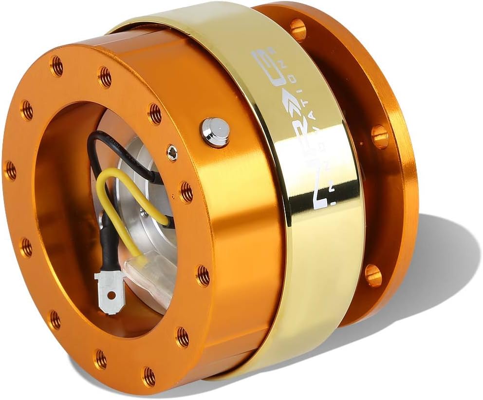 Auto Dynasty NRG SRK-200RG-CG Steering Wheel Ball Lock Quick Release Adaptor Kit with Chrome Gold Ring Gen 2.0, Rose Gold