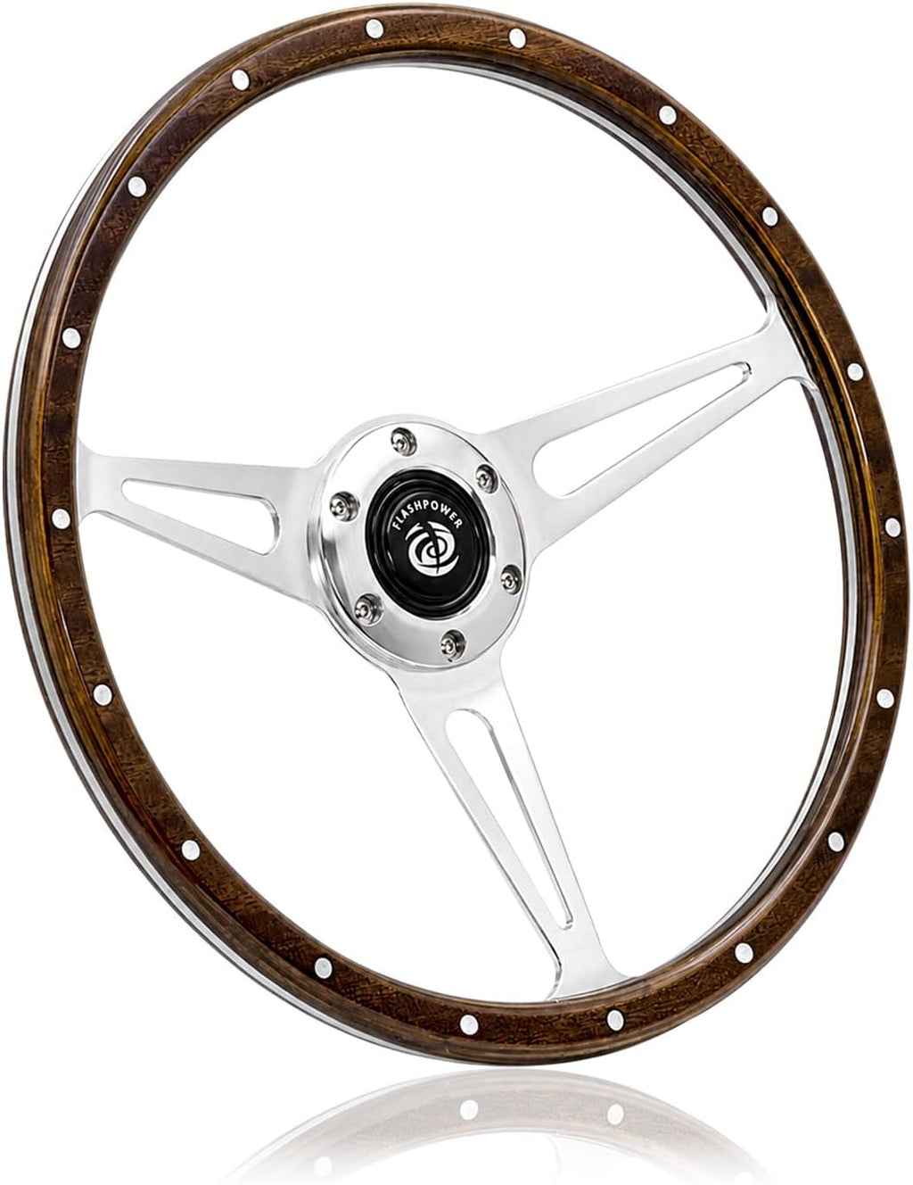 13'' Classic Riveted Laminated wood steering wheel