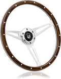 14'' Classic Wood Steering Wheel Riveted with Horn Button restoration