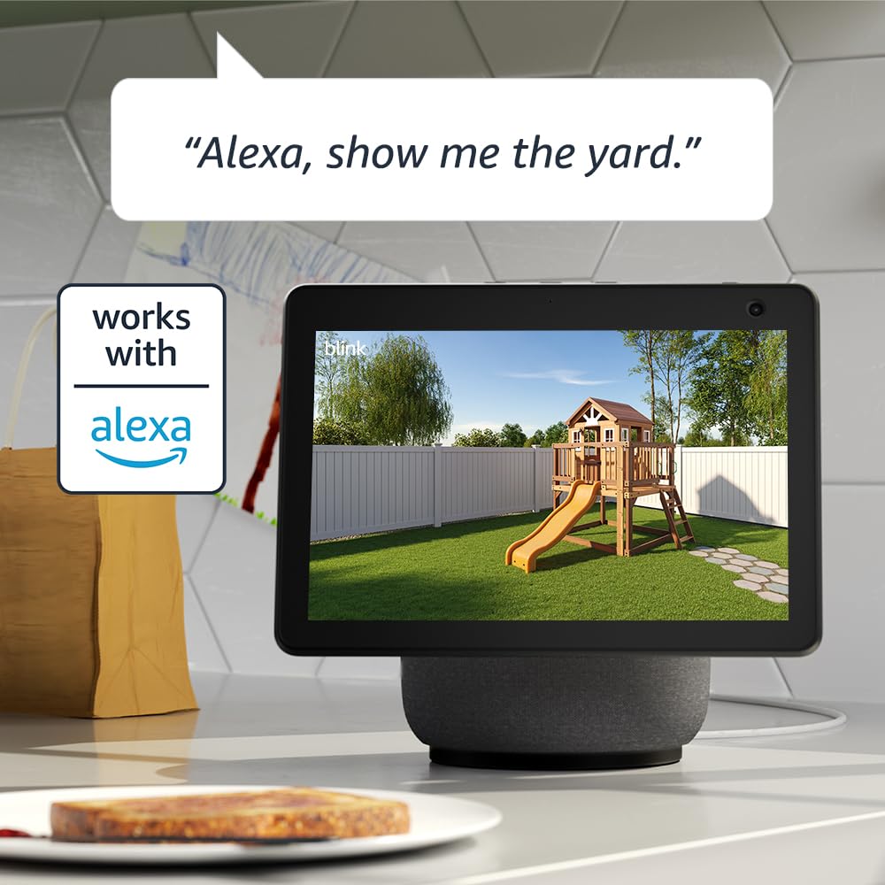 Blink Outdoor 4 (4th Gen) + Blink Mini – Smart security camera, two-way talk, HD live view, motion detection, set up in minutes, Works with Alexa – 3 camera system + Mini (White)
