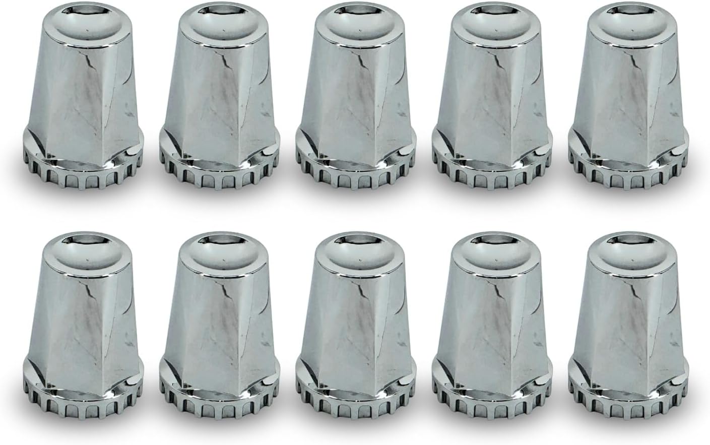 TORQUE Starlight Chrome Front and Rear Axle Complete Wheel Cover Set 33mm Screw-on Lug Nut Covers for Semi Trucks (Installation Tool Included) Standart Hub Caps Kit (2 Front & 4 Rear) (TR638)