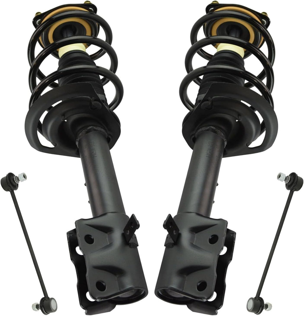 TRQ Front Suspension Kit Complete Strut & Coil Spring Assembly Sway Bar Stabilizer Link Compatible with 2011-2017 Jeep Compass