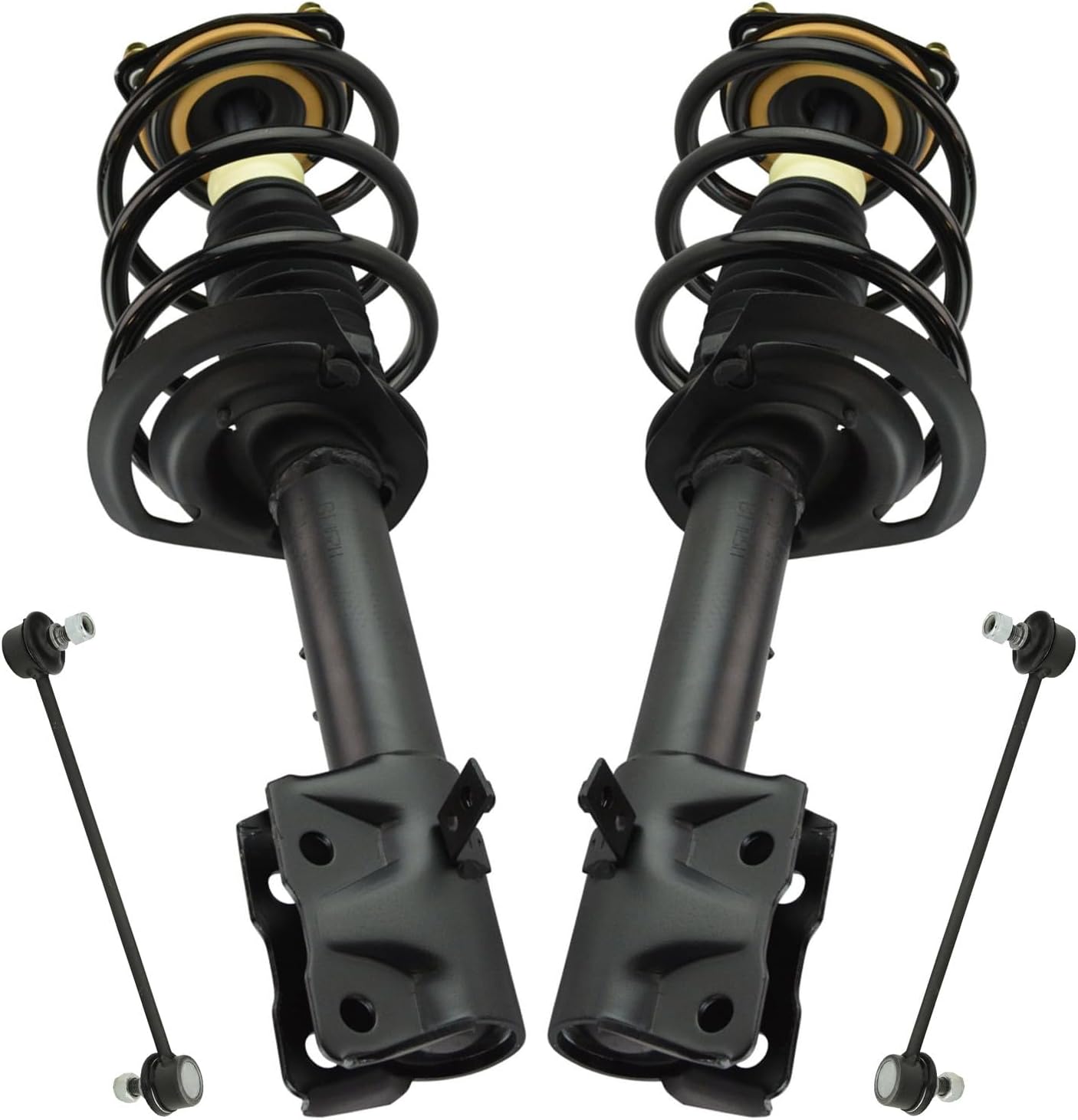 TRQ Front Suspension Kit Complete Strut & Coil Spring Assembly Sway Bar Stabilizer Link Compatible with 2011-2017 Jeep Compass