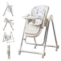 5 in 1 Baby High Chair Swing Combo - Foldable Baby High Chair with Removable Washable Soft Cushion and Tray, Adjustable Height & Recline, Lockable Wheels for 6-36 Months Infants Boys Girls
