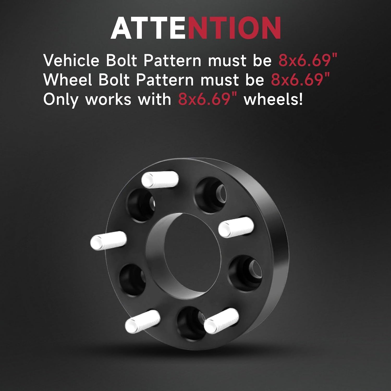 UIU 8X6.69 Wheel Spacers Forged 2'(50.8mm) 8x170mm to 8x170mm Thread Pitch M14x1.5 Hub Bore 125mm Set of 2 Adapters for Ford F-350 5.4L 2003-2009，F-350 6.2L 2011-2016，F-250 4.6L 2003-2009