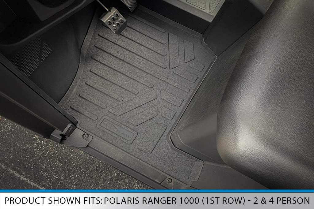 SMARTLINER Floor Mats 2 Row Liner Set for 2018-2024 Polaris Ranger