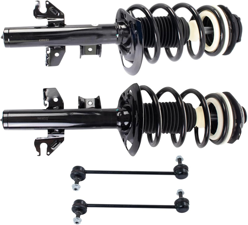 TRQ Front Suspension Kit Complete Strut & Coil Spring Assembly Sway Bar Stabilizer Link Compatible with 2014-2022 Jeep Cherokee