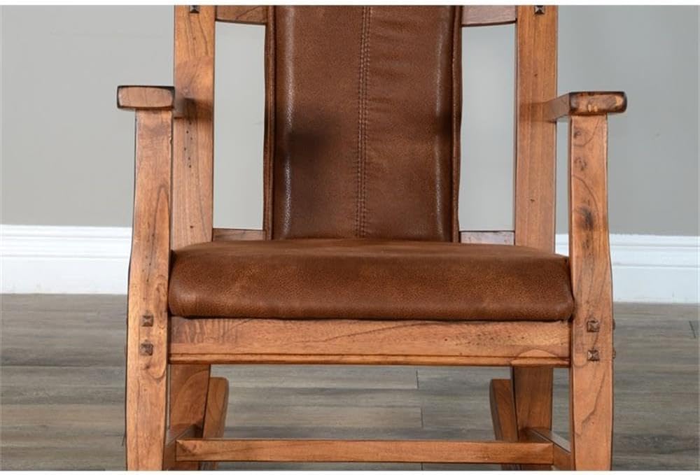 Sunny Designs Sedona Farmhouse Mindi Wood Rocking Chair in Rustic Oak