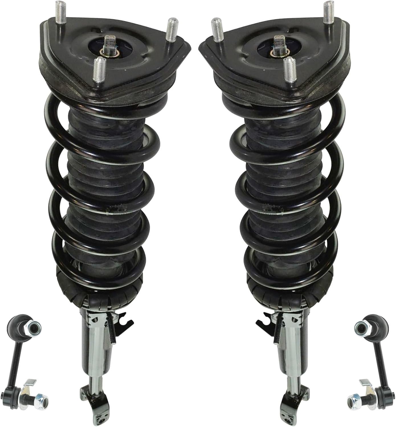 TRQ Front Suspension Kit Shock & Spring Strut Assembly Sway Bar Stabilizer Link Compatible with 2003-2007 INFINITI G35 2003-2009 Nissan 350Z