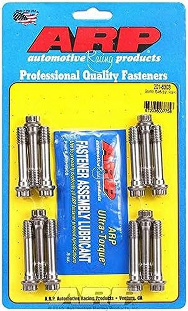 ARP Connecting Rod Bolt Kit, Pro Series, 47 mm Long, 12 Point Head, ARP2000, Chromoly, Natural, BMW In-Line-6, Set of 12
