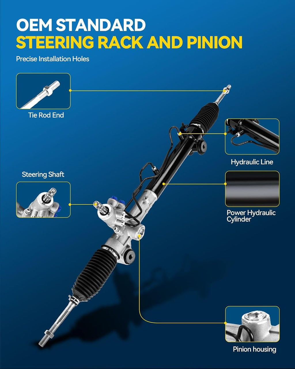PHILTOP Hydraulic Power Steering Rack and Pinion Replacement For 2002-2006 Camry 2.4L, 2002-2006 Camry 3.0L Replace 26-2605