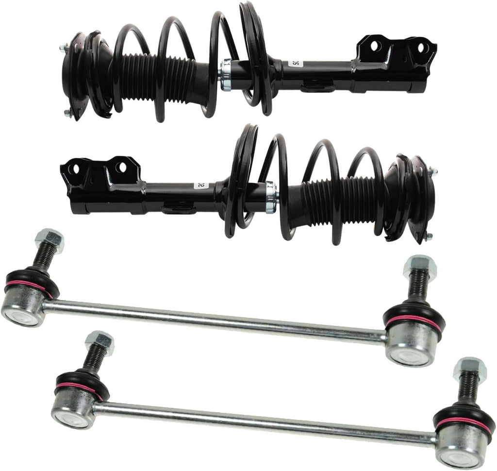 TRQ Front Suspension Kit Complete Strut & Coil Spring Assembly Sway Bar Stabilizer Link Compatible with 2013-2015 Toyota Avalon Limited