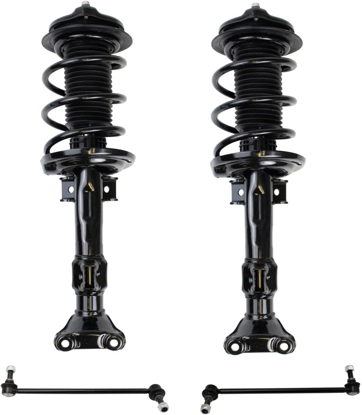 TRQ Front Suspension Kit Complete Strut & Coil Spring Assembly Sway Bar Stabilizer Link Compatible with 2010-2014 Mercedes-Benz E350 2015-2017 E400 RWD Rear Wheel Drive