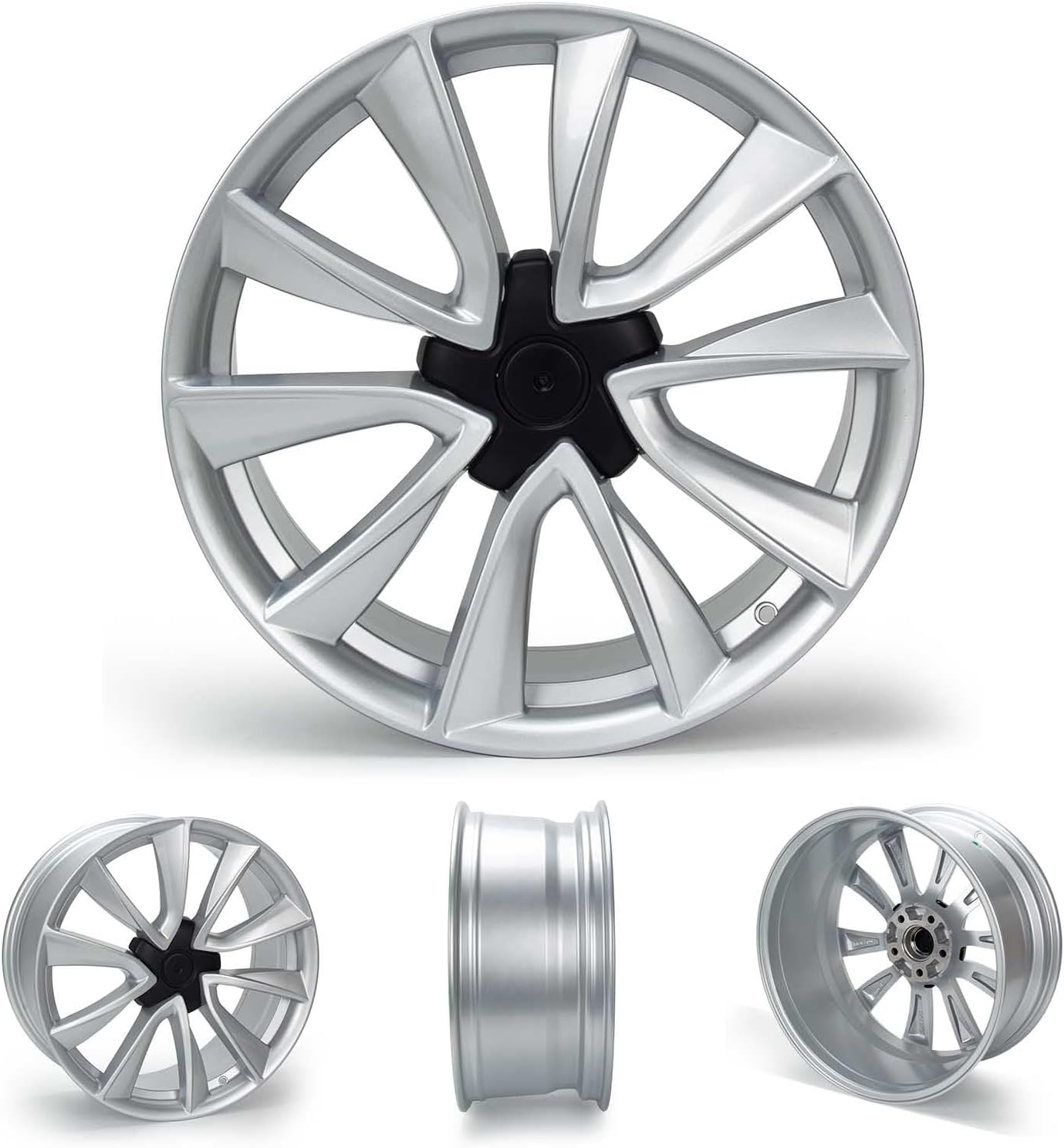 19'x8.5' Alloy Wheel Compatible with Model 3 2017-2023, 19 Inch Replacement Car Rim, 5x114.3 Bolt Pattern, ET40 Offset, 64.1mm Hub Bore, 1 Set