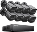 SANNCE 1080P Security Camera System 8CH H.264+ 1080N Home Surveillance DVR and (8)×1080P Weatherproof Outdoor CCTV Camera with 100ft Night Vision, Easy Remote Access, Smart Playback, NO Hard Drive