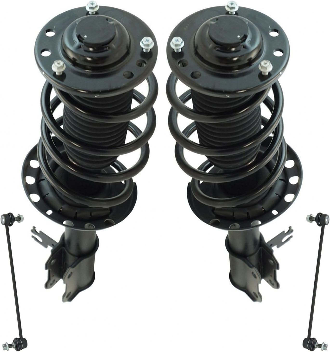 TRQ Front Suspension Kit Complete Strut & Coil Spring Assembly Sway Bar Stabilizer Link for 2003-2011 Saab 9-3