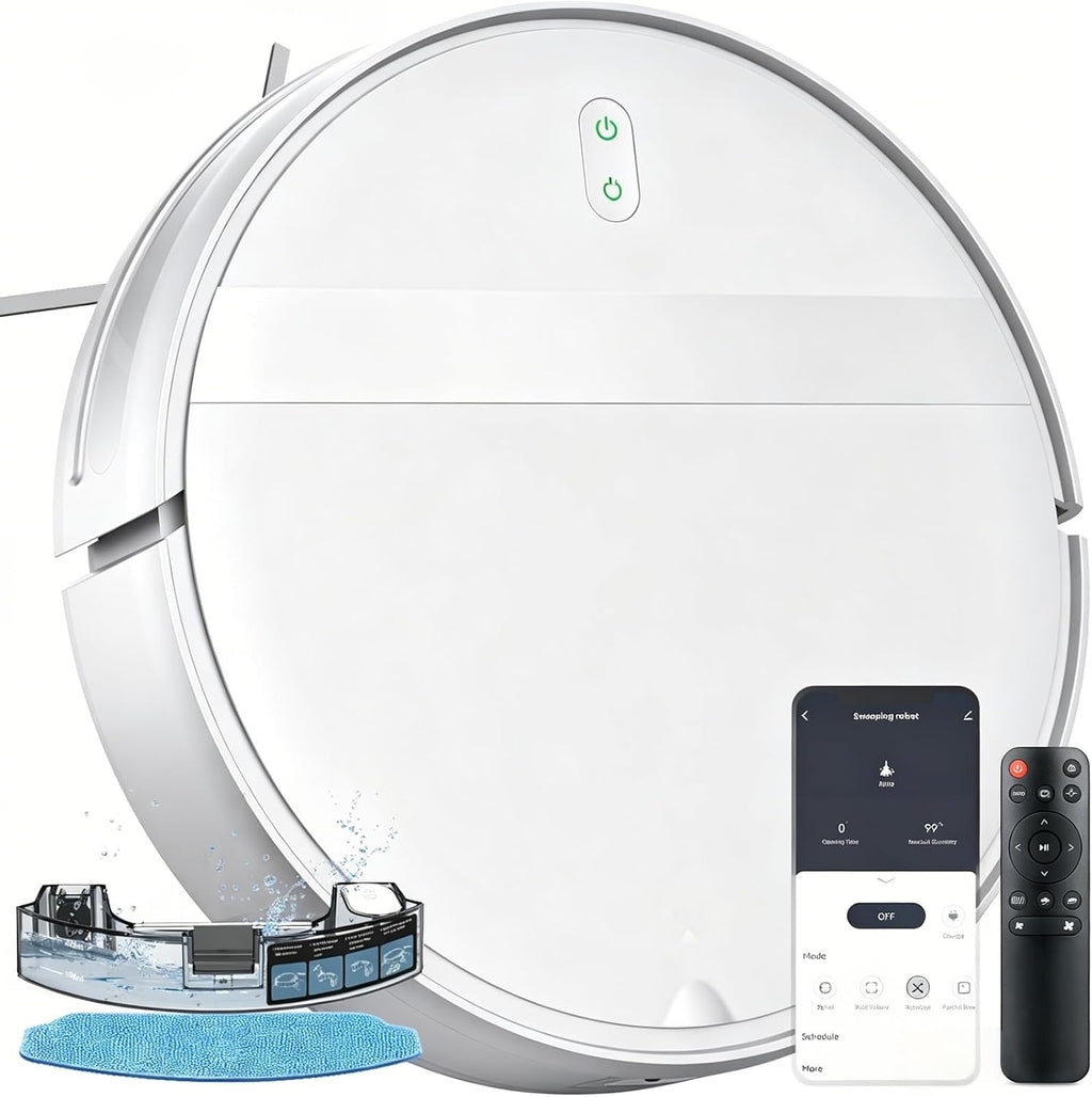 Kilgone Robot Vacuum and Mop Combo - Tangle-Free Powerful Suction, App Scheduling, Long Runtime