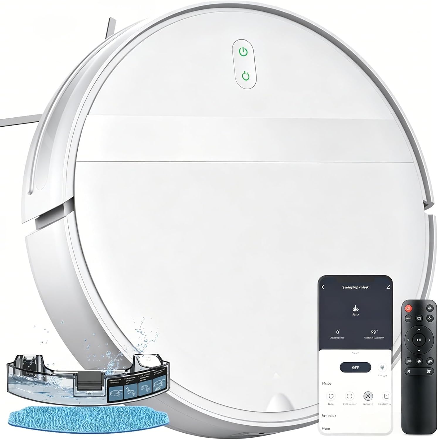 Kilgone Robot Vacuum and Mop Combo - Tangle-Free Powerful Suction, App Scheduling, Long Runtime