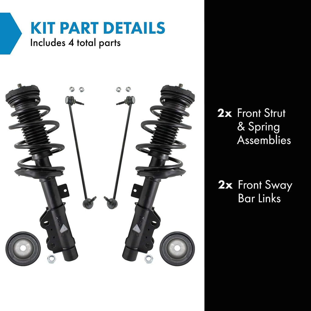 TRQ Front Suspension Kit Complete Strut & Coil Spring Assembly Sway Bar Stabilizer Link Compatible with 2013-2015 Chevrolet Camaro