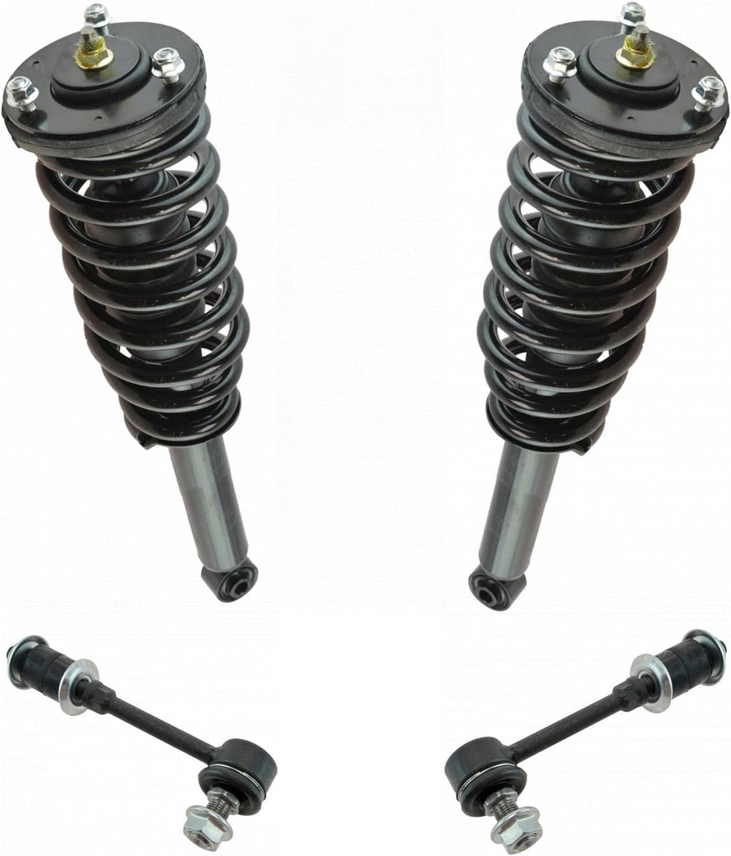 TRQ Front Suspension Kit Shock & Spring Strut Assembly Sway Bar Stabilizer Link Compatible with 2003-2004 Kia Sorento