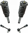 TRQ Front Suspension Kit Shock & Spring Strut Assembly Sway Bar Stabilizer Link Compatible with 2003-2004 Kia Sorento
