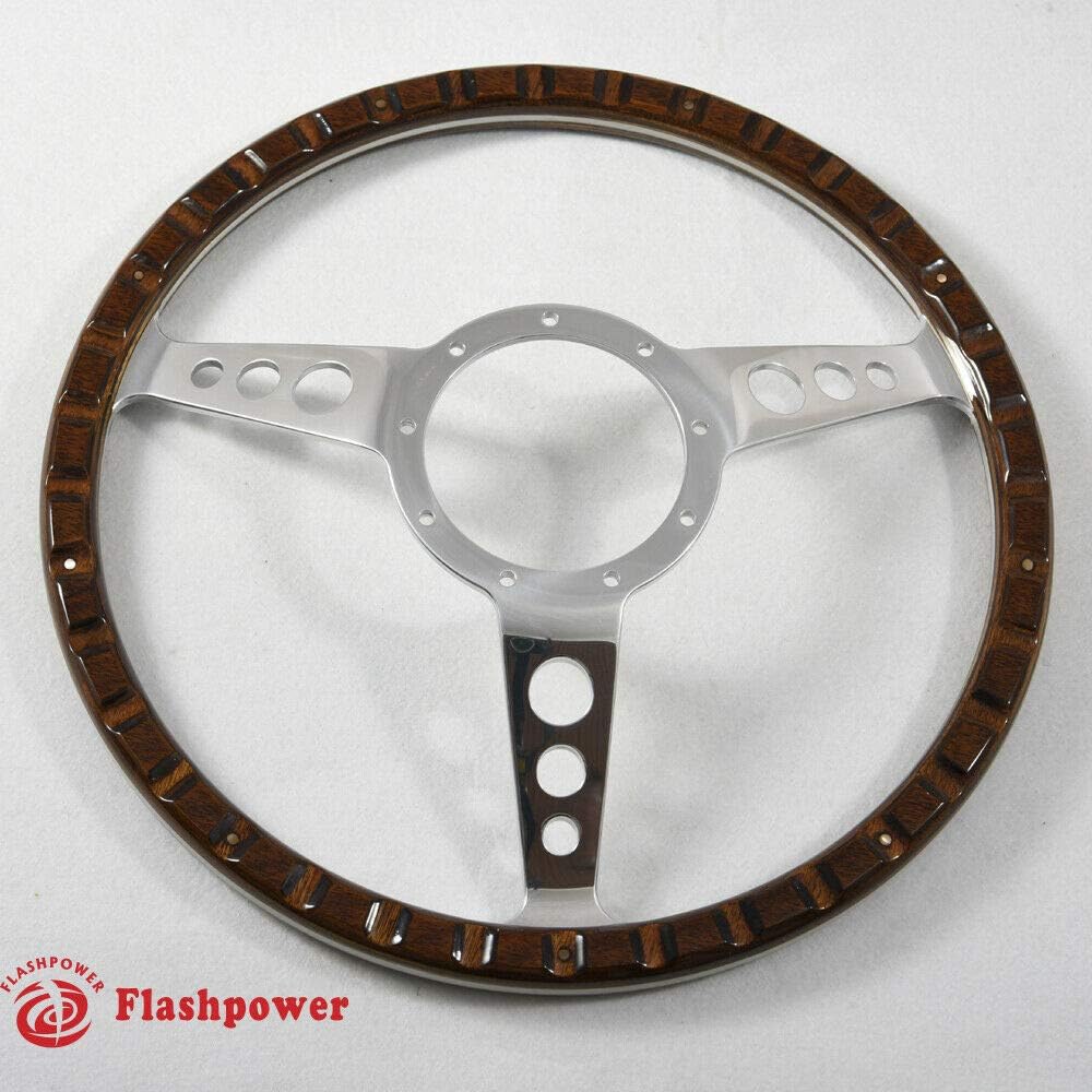 13'' Classic Riveted Laminated wood steering wheel Restoration Mini MG Triumph