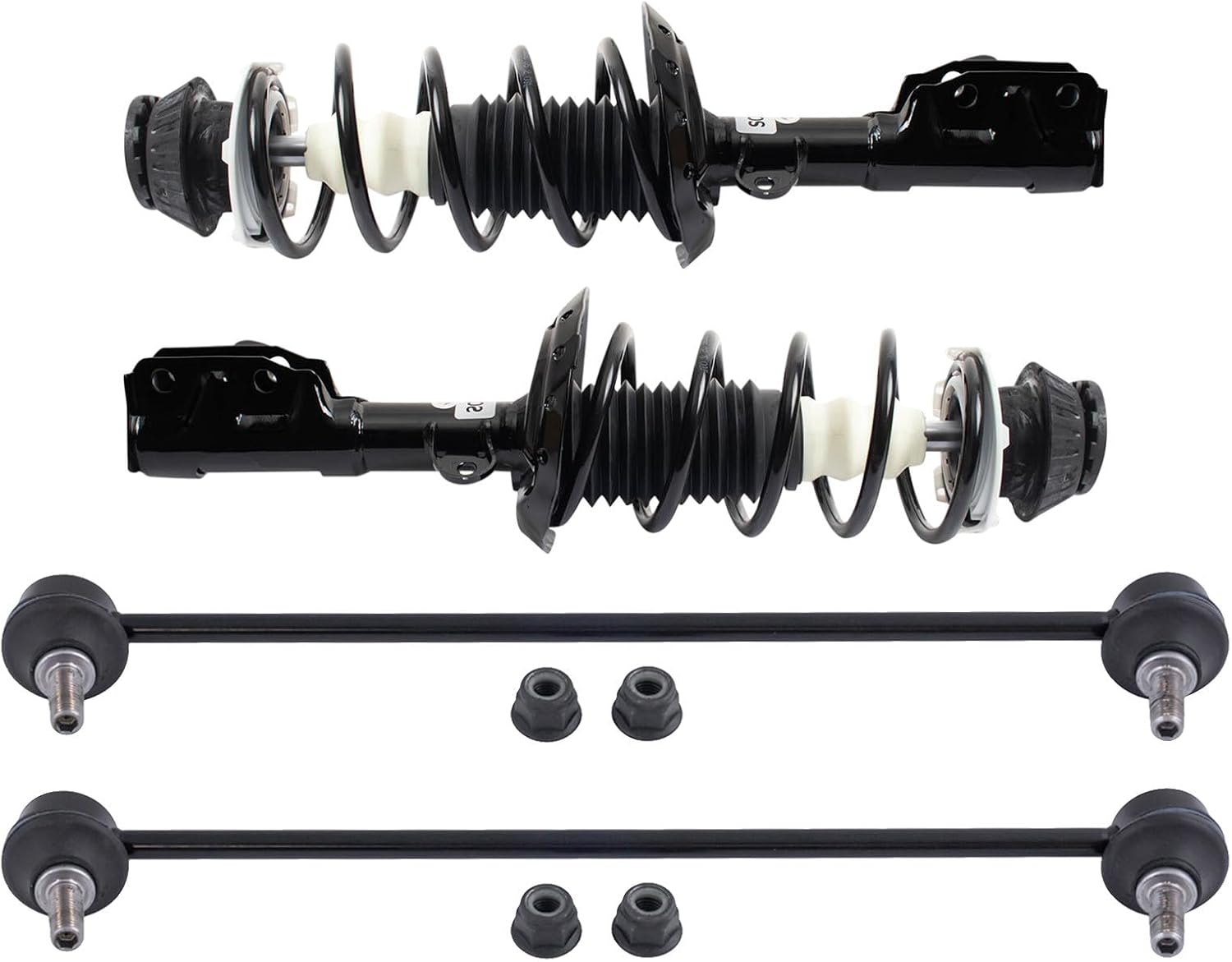 TRQ Front Suspension Kit Complete Strut & Coil Spring Assembly Sway Bar Stabilizer Link Compatible with 2011-2015 Honda CR-Z