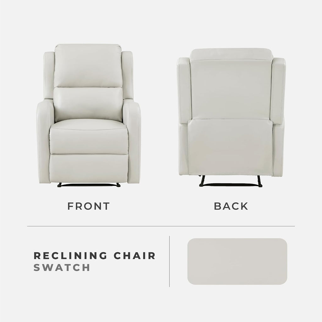 Lexicon Manual Recliner Chair, Reclining Sofa Chair, Home Theater Seating, Wall Hugger, Manual Recliner for Living Room/Office/Apartment, Easy Assembly, Taupe Faux Leather
