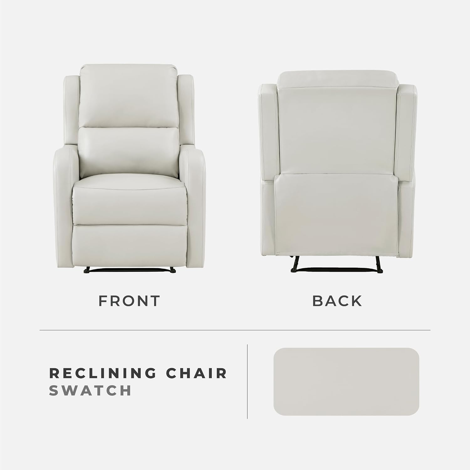 Lexicon Manual Recliner Chair, Reclining Sofa Chair, Home Theater Seating, Wall Hugger, Manual Recliner for Living Room/Office/Apartment, Easy Assembly, Taupe Faux Leather