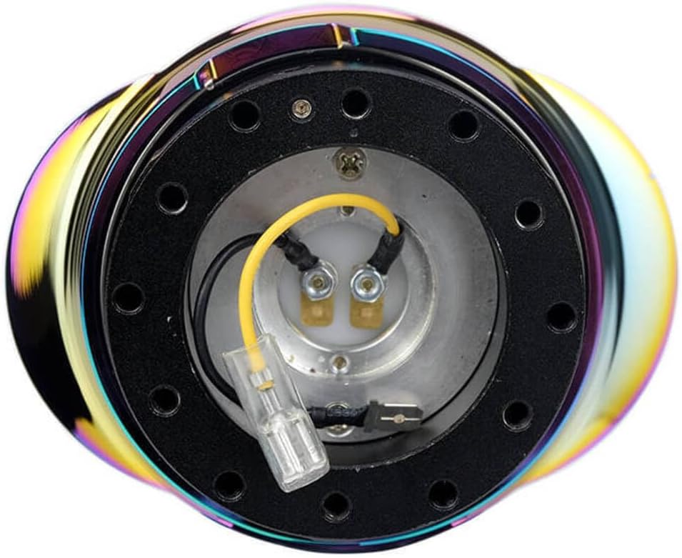 NRG Innovations NRG-SRK-220BK-MC GEN 2.2 Steering Wheel Quick Release Adapter, 6-Hole & 6x70 and 6x74mm Bolt Patterns Black Body/Shinny Multicolor Oval Ring