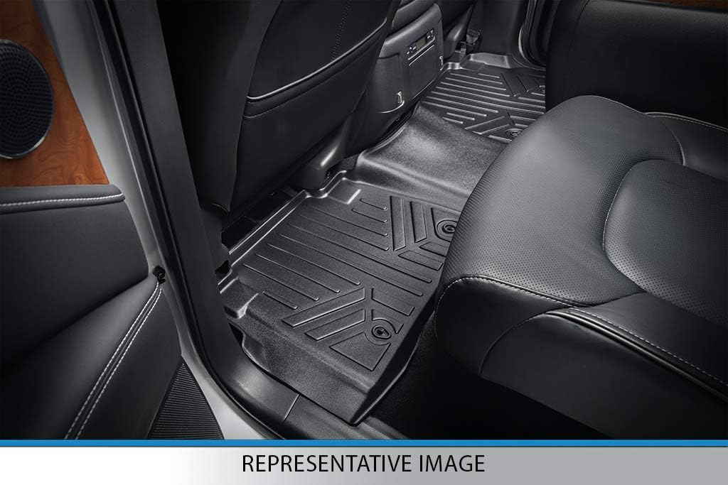 SMARTLINER Floor Mats 3 Rows and Cargo Liner Behind 3rd Row Set Compatible with 2017-2020 Chrysler Pacifica