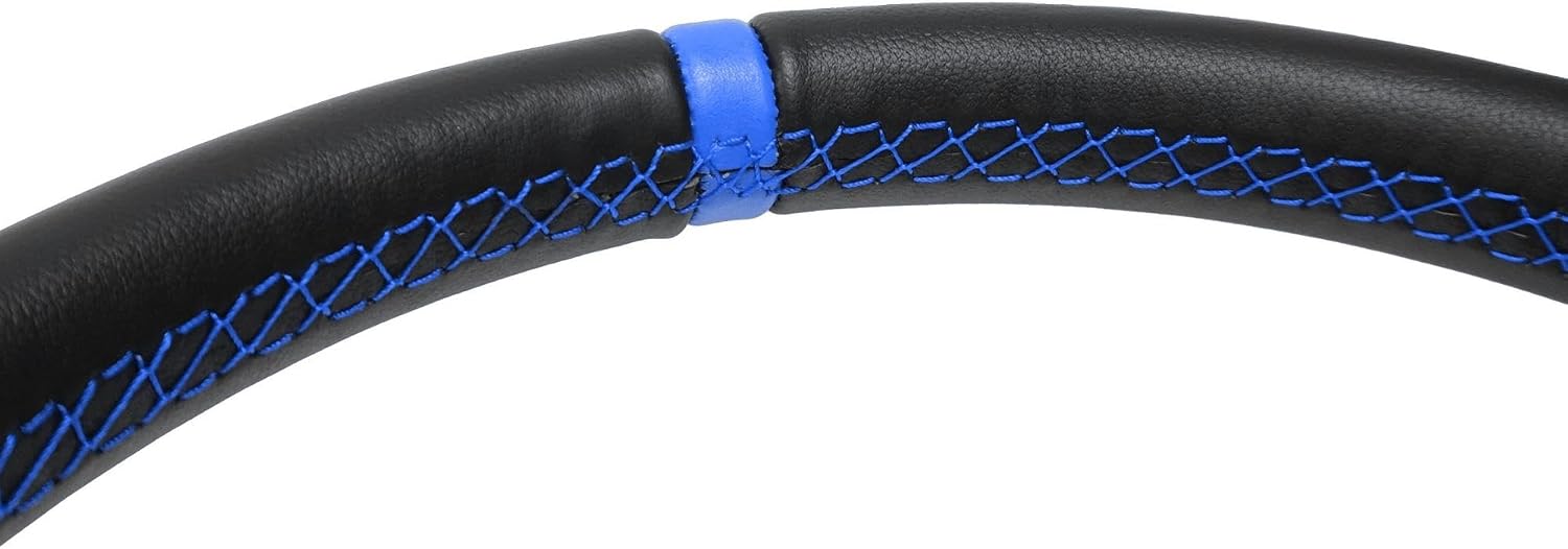 PRP Seats Flat Suede Grip Steering Wheel for Off-Road Racing - High-Strength Aluminum, Matte Black Finish, Universal 6 Point Bolt Pattern, 13' x Flat Dish - 1-3/8' Grip (Blue)