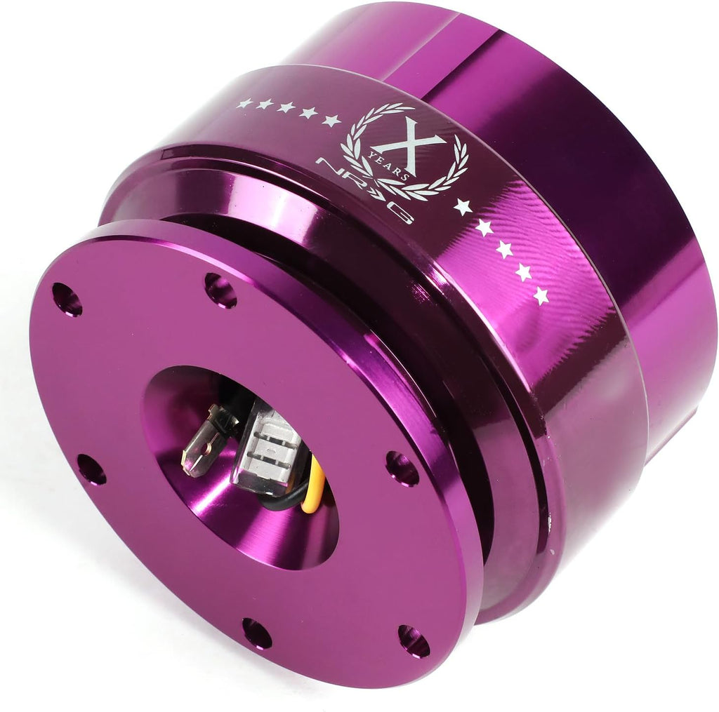 NRG Innovations NRG-SRK-200PPPP Gen 2.0 Steering Wheel Quick Release Adapter 6-HOLE with Mounting Bolts (Purple Body/Purple Ring) 6-Hole Design