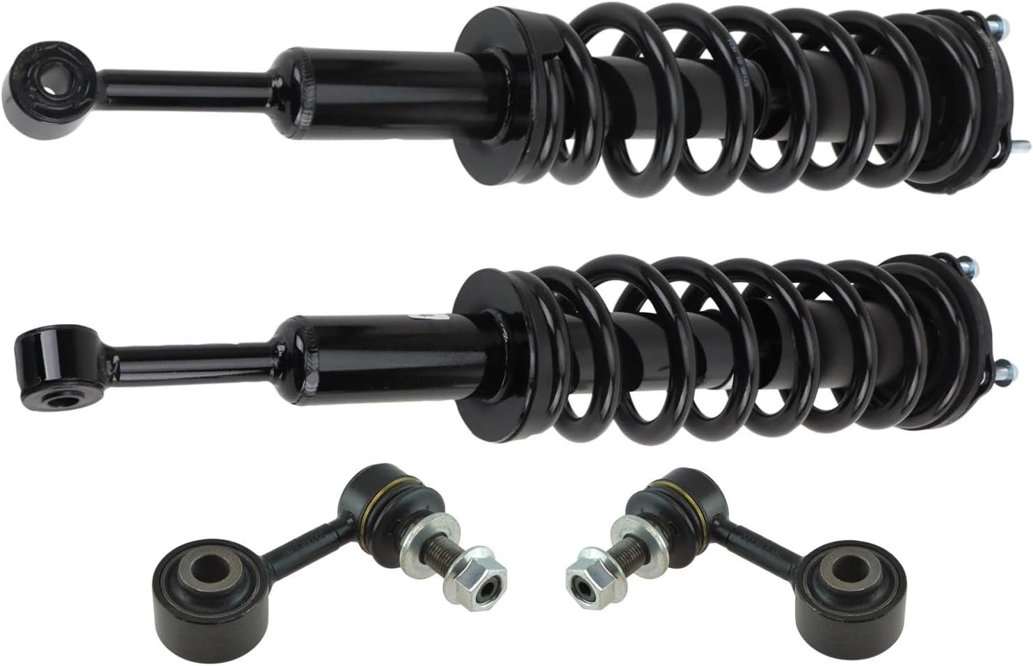TRQ Front Suspension Kit Shock & Spring Strut Assembly Sway Bar Stabilizer Link Compatible with 2008-2022 Toyota Sequoia