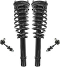 TRQ Front Suspension Kit Complete Strut & Coil Spring Assembly Sway Bar Stabilizer Link Compatible with 2000-2005 Hyundai Sonata 2001-2006 Kia Optima