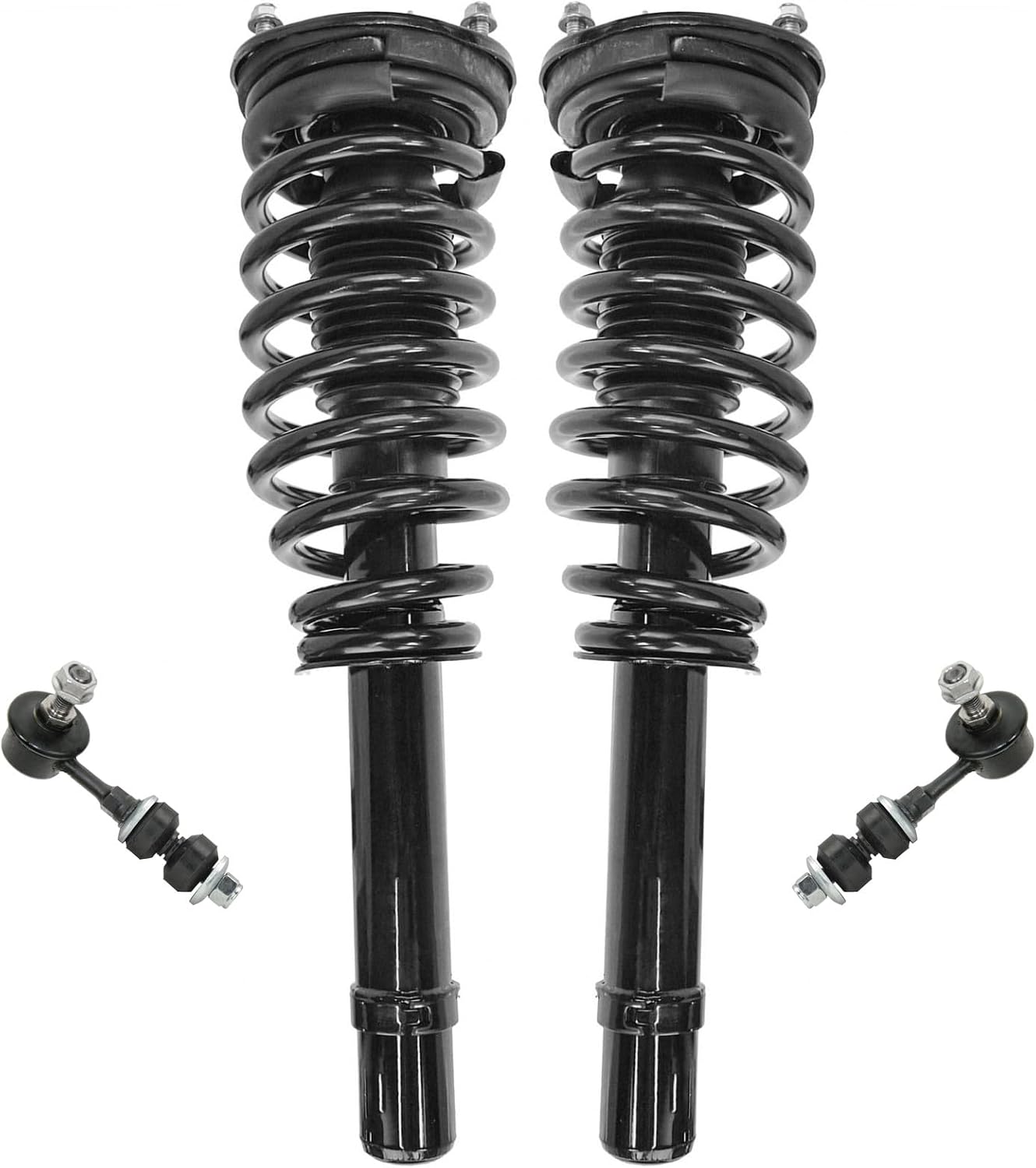 TRQ Front Suspension Kit Complete Strut & Coil Spring Assembly Sway Bar Stabilizer Link Compatible with 2000-2005 Hyundai Sonata 2001-2006 Kia Optima