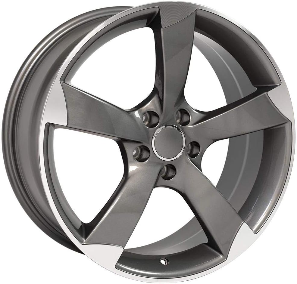OE Wheels AU29 19 Inch Rim Fits S4 Style 5x112 19x8.5 Gloss Gunmetal Machined - Hollander 58867 (1)