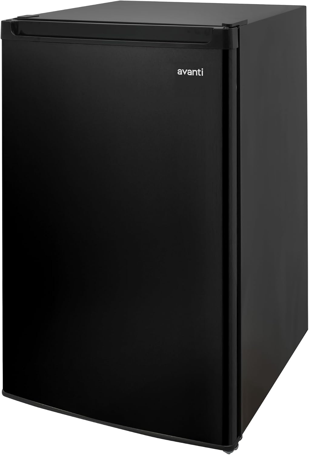 Avanti Mini Fridge Compact Refrigerator for Home Office or Dorm with Reversible Door, Chiller Compartment, Adjustable Slide-out Shelves with Temperature Control and Manual Defrost, 4.4-Cu.Ft., Black