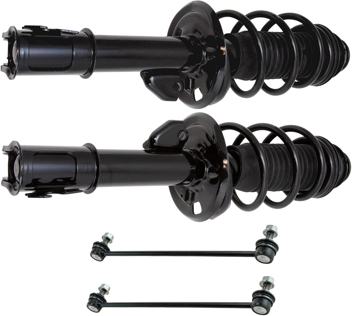 TRQ Front Suspension Kit Complete Strut & Coil Spring Assembly Sway Bar Stabilizer Link Compatible with 2012-2015 Toyota Yaris
