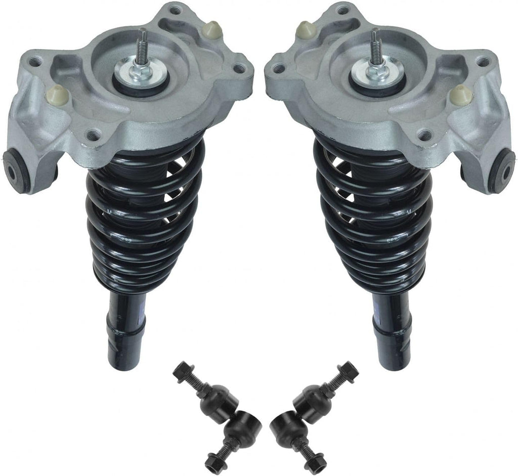 TRQ Front Suspension Kit Complete Strut & Coil Spring Assembly Sway Bar Stabilizer Link Compatible with 1999-2000 Chrysler Cirrus 2001-2006 Sebring 1999-2006 Dodge Stratus Plymouth Breeze